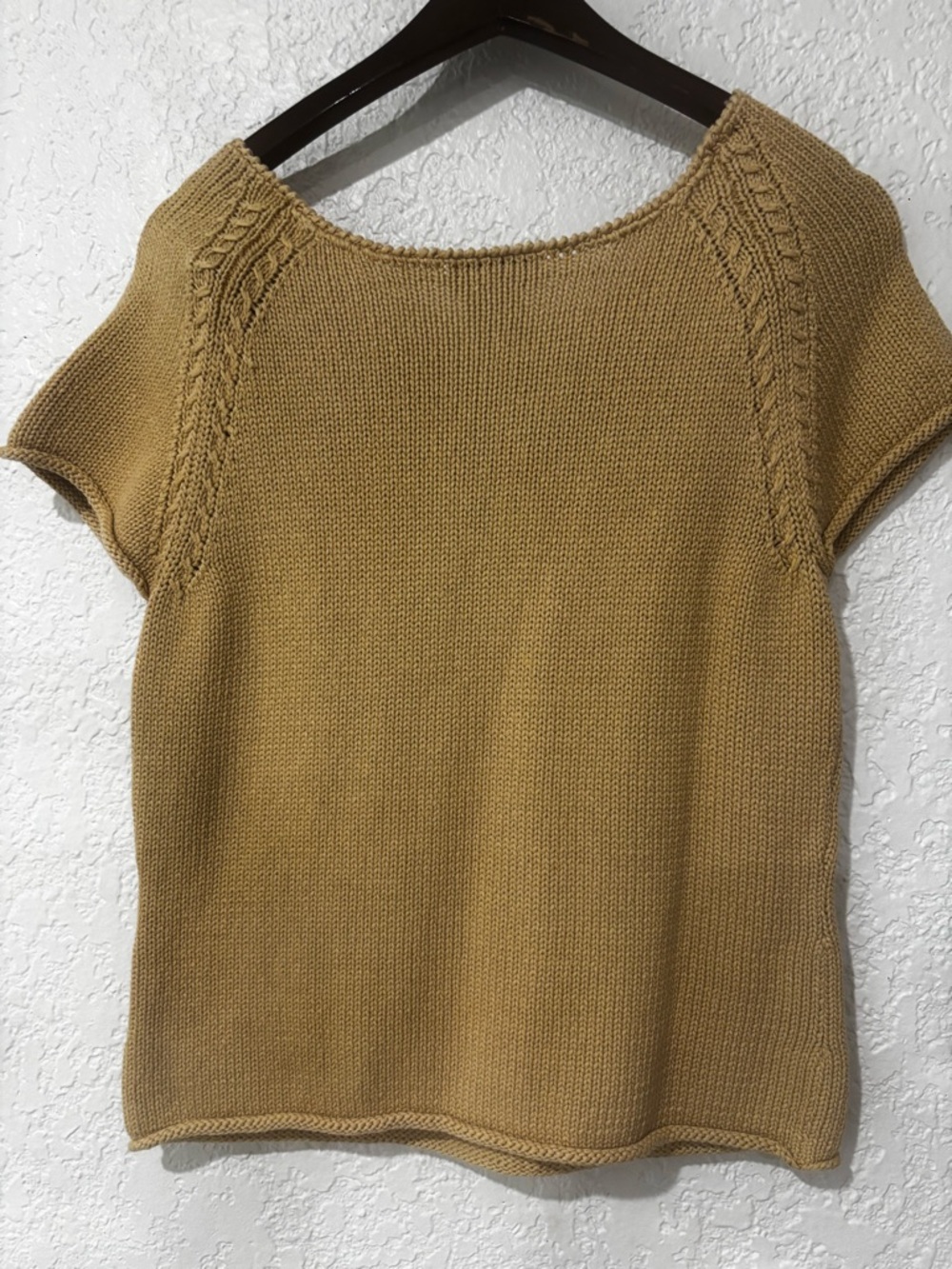 Talbots Mustard Short-Sleeve Knit Top - Picture 7 of 8